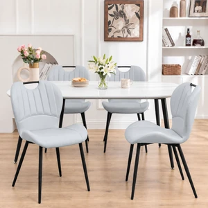 Pull Table Dining Chair Set, Medium Density Fiberboard Tabletop with Black Metal Table Legs Extendable Pull Mid-Century Pull Table Dining Chair Set, Medium Density Fiberboard Tabletop with Black Metal Table Legs Extendable Pull Mid-Century