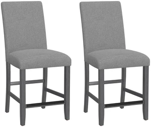 Upholstered Barstools, Set, Gray, Engineered Wood, Seating for Dining Upholstered Barstools, Set, Gray, Engineered Wood, Seating for Dining