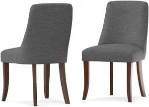 Victoria Dining Chair Set 2, Grey, Wood and Fabric, Seating for Dining Victoria Dining Chair Set 2, Grey, Wood and Fabric, Seating for Dining
