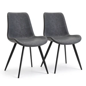 PVC Upholstered Dining Chairs, Armless Side Chairs for Kitchen Dining Set and Available, Dark Gray, Seating PVC Upholstered Dining Chairs, Armless Side Chairs for Kitchen Dining Set and Available, Dark Gray, Seating