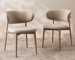 Dining Chair Wood Frame Curved Backrest, Natural, Seating for Dining Dining Chair Wood Frame Curved Backrest, Natural, Seating for Dining