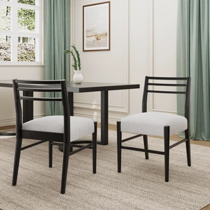 Dining Chair Set, Beige Black, Fabric, Seating for Dining Dining Chair Set, Beige Black, Fabric, Seating for Dining