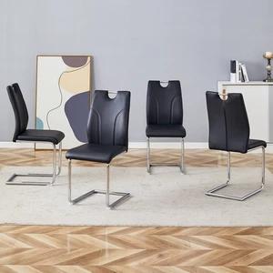 Dining Chair Set Uniquely Designed Dining Chairs Material, Paired with Silver Metal Legs Suitable for Offices Dining Chair Set Uniquely Designed Dining Chairs Material, Paired with Silver Metal Legs Suitable for Offices