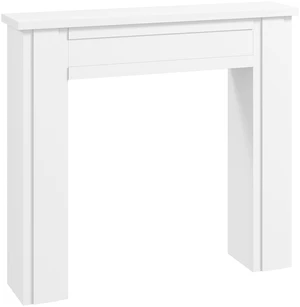 Fireplace Mantel, Freestanding Fireplace Surround with Leg for Electric 44.7 Inch 40 Inch, White, MDF and Iron Fireplace Mantel, Freestanding Fireplace Surround with Leg for Electric 44.7 Inch 40 Inch, White, MDF and Iron