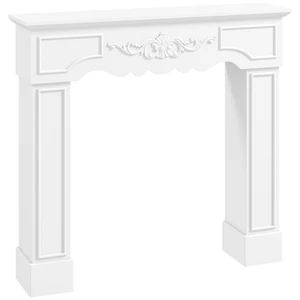 Baroque Fireplace Mantel, Freestanding Fireplace Surround with Leg for Electric 43.3 Inch 39.8 Inch, White, MDF Baroque Fireplace Mantel, Freestanding Fireplace Surround with Leg for Electric 43.3 Inch 39.8 Inch, White, MDF