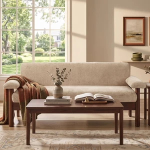 69.9 Inch Sofa Chenille Upholstered Couch with Pillow Top Arms and Sewn Pillow Back Rubberwood Legs Single Cushion Sofa 69.9 Inch Sofa Chenille Upholstered Couch with Pillow Top Arms and Sewn Pillow Back Rubberwood Legs Single Cushion Sofa