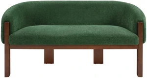 Boucle Loveseat, Curved Upholstered Settee Sofa with Solid Rubber Wood Legs 63.25 Inch Compact Accent Couch for Living Boucle Loveseat, Curved Upholstered Settee Sofa with Solid Rubber Wood Legs 63.25 Inch Compact Accent Couch for Living