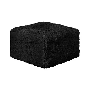 Ottoman High Density Compressed Foam Faux Fur Color Living 1 pc, Black Ottoman High Density Compressed Foam Faux Fur Color Living 1 pc, Black