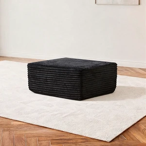 35.43 Inch Sofa Ottoman, Assembly Required Fabric, Black, Foam and Spring 35.43 Inch Sofa Ottoman, Assembly Required Fabric, Black, Foam and Spring