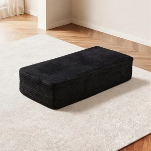 64.96 Inch Sofa Ottoman, Assembly Required Fabric, Black, Foam and Spring 64.96 Inch Sofa Ottoman, Assembly Required Fabric, Black, Foam and Spring