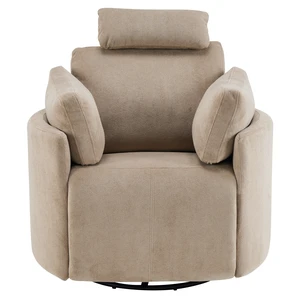 Manual Swivel Glider Recliner Chair with Adjustable Headrest and Removable Arm Pillows, Degree Rocking Armchair Manual Swivel Glider Recliner Chair with Adjustable Headrest and Removable Arm Pillows, Degree Rocking Armchair