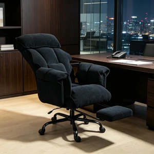 Chair, Reclining Computer Desk Chair with Retractable Footrest and Padded Headrest Executive High-Back Adjustable Seat Chair, Reclining Computer Desk Chair with Retractable Footrest and Padded Headrest Executive High-Back Adjustable Seat