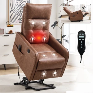 Single Motor Power Lift Recliner Chair with Massage and Heat for Elderly, Heavy Duty Motion Mechanism and One USB Single Motor Power Lift Recliner Chair with Massage and Heat for Elderly, Heavy Duty Motion Mechanism and One USB
