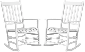 Outdoor Rocking Chair Set, Patio Rocking Chair with Smooth Curves High Density Wooden Rockers for Lawn Garden Supports Outdoor Rocking Chair Set, Patio Rocking Chair with Smooth Curves High Density Wooden Rockers for Lawn Garden Supports