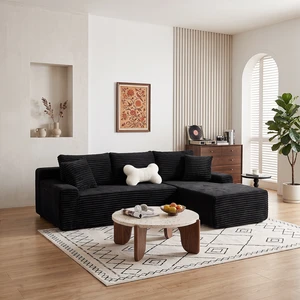 94.06 Inch Right Chaise l Shaped Cloud Sectional Sofa, Modular Corduroy Couch with Arm Storage Pockets Deep Seat 94.06 Inch Right Chaise l Shaped Cloud Sectional Sofa, Modular Corduroy Couch with Arm Storage Pockets Deep Seat