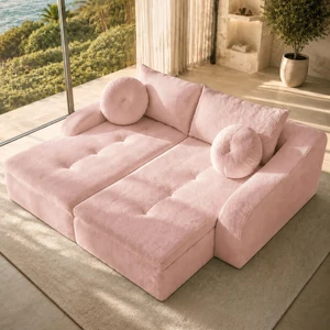76 Inch Twin Chaise Lounges, Skin Soft Corduroy Left and Right Combo for Living and Beyond for Living Corduroy, Pink 76 Inch Twin Chaise Lounges, Skin Soft Corduroy Left and Right Combo for Living and Beyond for Living Corduroy, Pink