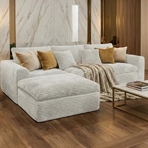 108 Inch High Resilience Sponge Sofa with Density, Double Layer Cloud Like Cushions Multiple Combination Options 108 Inch High Resilience Sponge Sofa with Density, Double Layer Cloud Like Cushions Multiple Combination Options