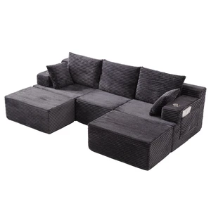 103 Inch Modular Sectional Couches for Living, Deep Seat Compression Sofa with High Density Memory Foam Upholstered 103 Inch Modular Sectional Couches for Living, Deep Seat Compression Sofa with High Density Memory Foam Upholstered