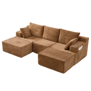 103 Inch Modular Sectional Couches for Living, Deep Seat Compression Sofa with High Density Memory Foam Upholstered 103 Inch Modular Sectional Couches for Living, Deep Seat Compression Sofa with High Density Memory Foam Upholstered