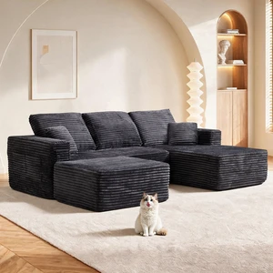 100.39 Inch Cloud Sectional Sofa with Shape Chaise, Modular Sofa Wite Deep Seat Combination Assembly Required 100.39 Inch Cloud Sectional Sofa with Shape Chaise, Modular Sofa Wite Deep Seat Combination Assembly Required