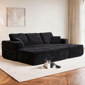 100.39 Inch Modular Sectional Sofa with Long Shape Chaise, Modular Sofa Wite Deep Seat Combination Assembly Required 100.39 Inch Modular Sectional Sofa with Long Shape Chaise, Modular Sofa Wite Deep Seat Combination Assembly Required