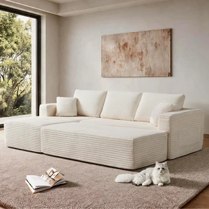 100.39 Inch Modular Sectional Sofa with Long Shape Chaise, Modular Sofa Wite Deep Seat Combination Assembly Required 100.39 Inch Modular Sectional Sofa with Long Shape Chaise, Modular Sofa Wite Deep Seat Combination Assembly Required