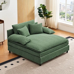 55 Inch Reclining Chaise Lounge Chair Indoor with Gear Adjustable Backrest, Deep Seat Recliner with Pillows Single 55 Inch Reclining Chaise Lounge Chair Indoor with Gear Adjustable Backrest, Deep Seat Recliner with Pillows Single