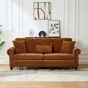 86 Inch King Pull Out Sofa Bed, 3 in Convertible Sleeper Sofa 3 Seat Couch with Nailhead Trim and Rolled Arm for Living 86 Inch King Pull Out Sofa Bed, 3 in Convertible Sleeper Sofa 3 Seat Couch with Nailhead Trim and Rolled Arm for Living