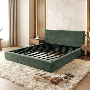 Queen Size Compression Bed Upholstered Bed Frame with Headboard, Vacuum Sealed Foam with Metal Slats Box Spring Needed Queen Size Compression Bed Upholstered Bed Frame with Headboard, Vacuum Sealed Foam with Metal Slats Box Spring Needed