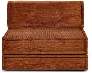Corduroy Corner Sectional Sofa Module with Built in Armrest Rust, Polyester Corduroy Corner Sectional Sofa Module with Built in Armrest Rust, Polyester