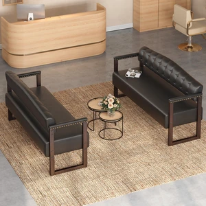 2 Piece Salon Waiting Bench Set, 57.83 Inch Mid Century Reception Sofa Bench with Tufted Backrest and Nailhead Trim 2 Piece Salon Waiting Bench Set, 57.83 Inch Mid Century Reception Sofa Bench with Tufted Backrest and Nailhead Trim