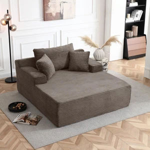 56 Inch Chaise Lounge Indoor, Chaise Lounge Chair with Pillows for Living Wide Arms Corduroy Fabric High Density Foam 56 Inch Chaise Lounge Indoor, Chaise Lounge Chair with Pillows for Living Wide Arms Corduroy Fabric High Density Foam