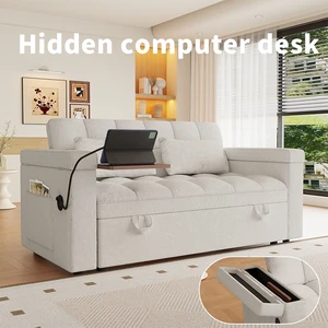 Foldable Large Size Sofa Bed, Velvet Double Sofa Bed with Adjustable Back Storage Bag and Pillow Suitable for Living Foldable Large Size Sofa Bed, Velvet Double Sofa Bed with Adjustable Back Storage Bag and Pillow Suitable for Living