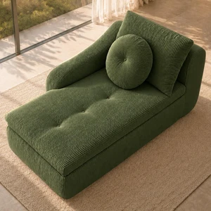 66 Inch Left Facing Chaise Lounge with Double Cushioned Seat, Tufted Button Design Two Back Cushions for Study Living 66 Inch Left Facing Chaise Lounge with Double Cushioned Seat, Tufted Button Design Two Back Cushions for Study Living