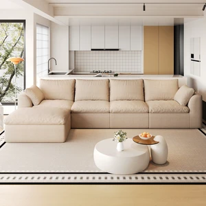 137.9 Inch Vacuum Packed Cloud Sofa Seater L-Shaped with Single Chaise Lounge, Modular Compressed Sectional Couch 137.9 Inch Vacuum Packed Cloud Sofa Seater L-Shaped with Single Chaise Lounge, Modular Compressed Sectional Couch