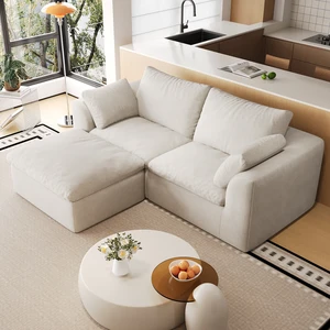 78.8 Inch Vacuum Packed Cloud Sofa Seater with Chaise Lounge, Modular Compressed l Shape Couch Removable Cover 78.8 Inch Vacuum Packed Cloud Sofa Seater with Chaise Lounge, Modular Compressed l Shape Couch Removable Cover