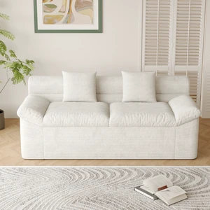 Inch3setaser Sofa, Chenille Deep Seat Couches Loveseat Sofa Assembly 1 pcs for Living Conference, Cream White, Foam Inch3setaser Sofa, Chenille Deep Seat Couches Loveseat Sofa Assembly 1 pcs for Living Conference, Cream White, Foam