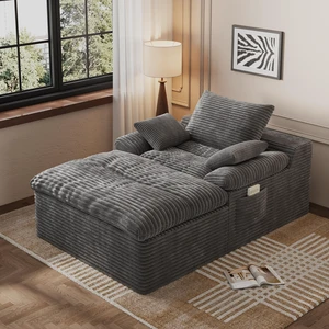 Single Seat Sofa, Corduroy Fabric Deep Seat Couches Assembly 1 pcs, Dark Grey, Foam Single Seat Sofa, Corduroy Fabric Deep Seat Couches Assembly 1 pcs, Dark Grey, Foam