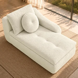 66 Inch Left Facing Chaise Lounge with Double Cushioned Seat, Tufted Button Design Two Back Cushions for Study Living 66 Inch Left Facing Chaise Lounge with Double Cushioned Seat, Tufted Button Design Two Back Cushions for Study Living