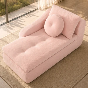 66 Inch Left Facing Chaise Lounge with Double Cushioned Seat, Tufted Button Design Two Back Cushions for Study Living 66 Inch Left Facing Chaise Lounge with Double Cushioned Seat, Tufted Button Design Two Back Cushions for Study Living