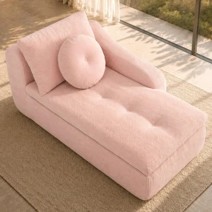 66 Inch Right Facing Chaise Lounge with Double Cushioned Seat, Tufted Button Design Two Back Cushions for Study Living 66 Inch Right Facing Chaise Lounge with Double Cushioned Seat, Tufted Button Design Two Back Cushions for Study Living