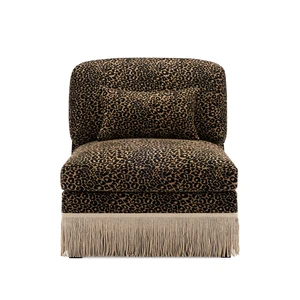 Armless Sofa Leopard Chenille Pillow Brown, Black Brown Armless Sofa Leopard Chenille Pillow Brown, Black Brown