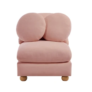 Armless Sofa Chenille Fabric Pillows, Pink Armless Sofa Chenille Fabric Pillows, Pink
