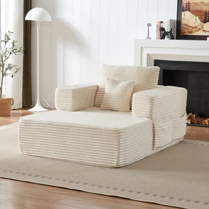 62.4 Inch Single Seater Sofa Single Seater Lounge Chair with One Back Cushion and One Throw Pillow Modular Sofa 62.4 Inch Single Seater Sofa Single Seater Lounge Chair with One Back Cushion and One Throw Pillow Modular Sofa