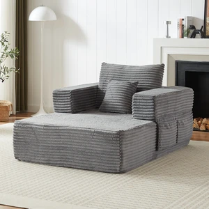 62.4 Inch Single Seater Sofa Single Seater Lounge Chair with One Back Cushion and One Throw Pillow Modular Sofa 62.4 Inch Single Seater Sofa Single Seater Lounge Chair with One Back Cushion and One Throw Pillow Modular Sofa