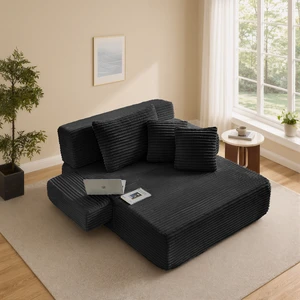 Chaise Lounge Chair, 2 in Chaise Lounge Indoor Upholstered Sleeper Chair Converts Bed Corduroy Reading Deep Seat Cloud Chaise Lounge Chair, 2 in Chaise Lounge Indoor Upholstered Sleeper Chair Converts Bed Corduroy Reading Deep Seat Cloud