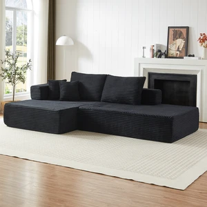 Modular Configurable Sofa L-Shaped Sectional, Convertible Seater Foam Lounge Removable Armrests with Storage Pockets Modular Configurable Sofa L-Shaped Sectional, Convertible Seater Foam Lounge Removable Armrests with Storage Pockets