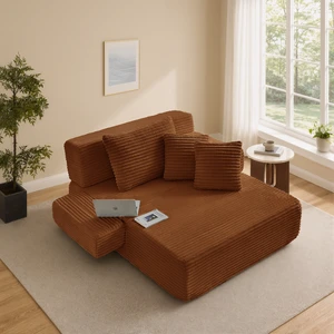 Chaise Lounge Chair, 2 in Chaise Lounge Indoor Upholstered Sleeper Chair Converts Bed Corduroy Reading Deep Seat Cloud Chaise Lounge Chair, 2 in Chaise Lounge Indoor Upholstered Sleeper Chair Converts Bed Corduroy Reading Deep Seat Cloud