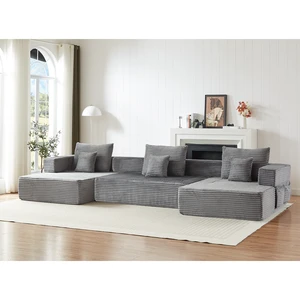 Modular Configurable Sofa L-Shaped Sectional, Convertible Seater Foam Lounge Removable Armrests with Storage Pockets Modular Configurable Sofa L-Shaped Sectional, Convertible Seater Foam Lounge Removable Armrests with Storage Pockets
