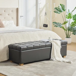 60.2 Inch Wide Chenille Upholstered Storage End Bed Bench, Tufted Flip Top Accent Window Bench Footrest Stool Ottoman 60.2 Inch Wide Chenille Upholstered Storage End Bed Bench, Tufted Flip Top Accent Window Bench Footrest Stool Ottoman